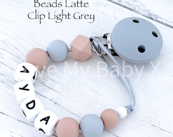 Personalised Soft Silicone Dummy Clip Personalized Pacifier Clip Dummy Chain Soother Fastener Dummy Holder Newborn Gift MAM Clip Bib