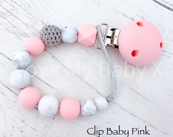 Personalised Soft Dummy Clip Pastel Dummy Chain Soother Fastener Luxury Dummy Holder Newborn Gift Personalized Paci Clip MAM Clip holder