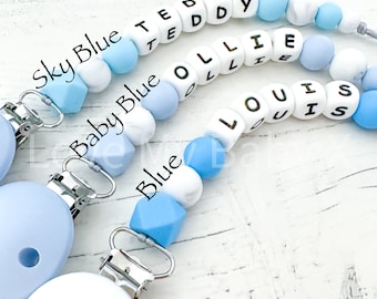 Soft Silicone Dummy Clip | Pastel Dummy Chain | Dummy Clip Personalised | Dummy Holder |  Christening Gift Newborn Gift MAM Clip Bib