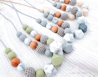 Silicone Nursing necklace Breastfeeding Necklace Sensory Necklace Fiddle necklace New Mum gift Mama present Textured Silicone Necklace