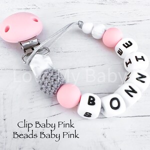 Personalised Silicone Dummy Clip | Dummy Chain | Soother Fastener | Dummy Holder | Newborn Gift | Soft Paci Clip MAM Clip request