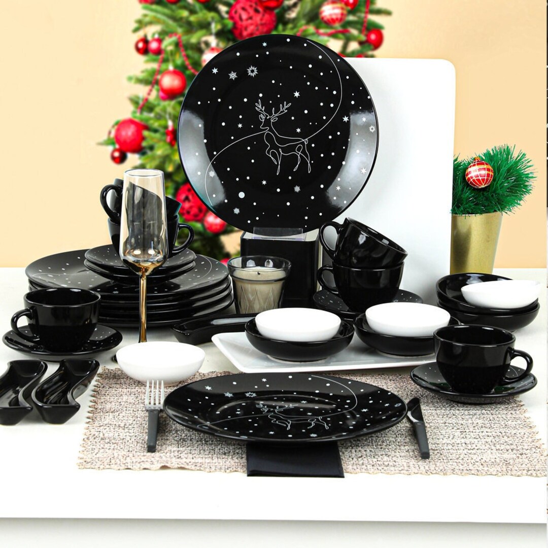 Christmas Dinnerware Set 31pcs Christmas Plate New Year - Etsy