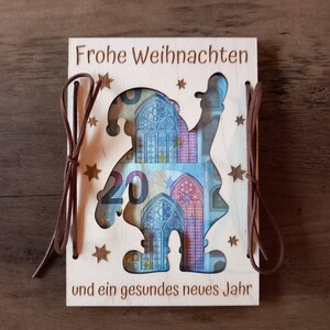 Geldgeschenk Weihnachten mit Wunschtext 48 Schriften / Weihnachtsgeschenk / Geschenkkarte / Weihnachtskarte / Geschenkverpackung / Geldkarte