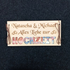 Tarjeta de dinero XXL regalo de dinero para la boda / personalizado / 48 fuentes / regalo de boda / tarjeta de regalo de madera / tarjeta de boda