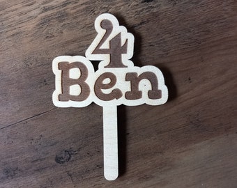 Geburtstag Cake Topper mit Namen / personalisiert / Tortenaufsatz / Tortenstecker / Tortendeko / Geburtstag / Kindergeburtstag / 4 Größen