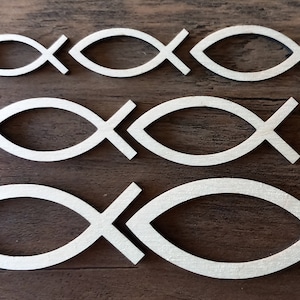 Wooden fish / wooden fish 10 cm to 35 cm for communion / confirmation / confirmation and baptism, religious, religion, cross, laser cut