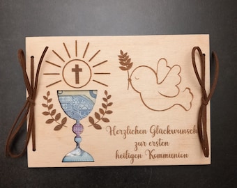 Geldgeschenk zur Taufe / Wunschtext / 48 Schriften / Taufgeschenk / Geschenkkarte aus Holz / Taufkarte / Geschenkverpackung