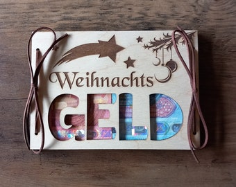 Cash gift Christmas / wish fulfiller / Christmas gift, Christmas money, gift card, Christmas card, gift wrapping, cash card