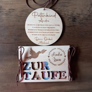 Set de regalo bautismo dinero regalo bautismo personalizado con nombre + signo redondo para colgar bautismo regalo tarjeta de regalo tarjeta de bautismo tarjeta de dinero