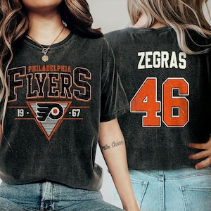 Anpassat namn x nummer Trevor Zegras #46 Philadelphia Flyers ishockey vintage bekväm färgskjorta, hockeyfans gåva