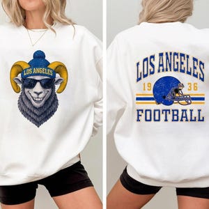 Comfort Color Los Angeles Mascot Football Vintage 2 Side Shirt, Youth Los Angeles Ra Football, Game Day Tee, Football Season Shirt