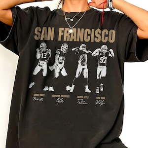Retro McCaffrey Purdy Kittle Bosa San Francisco Football Graphic Comfort Color Shirt