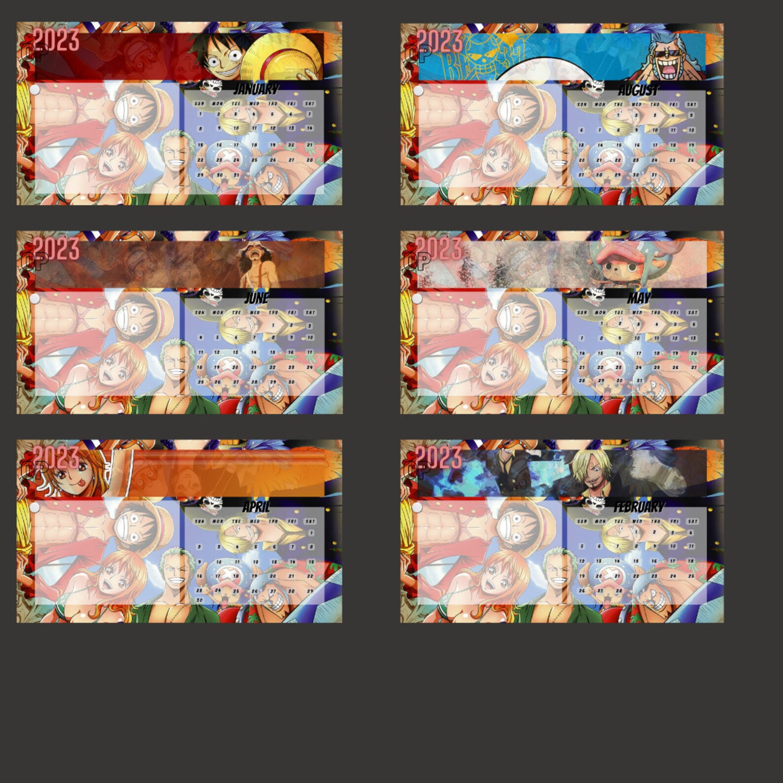 Digital Calendar Anime 4 2025 Etsy