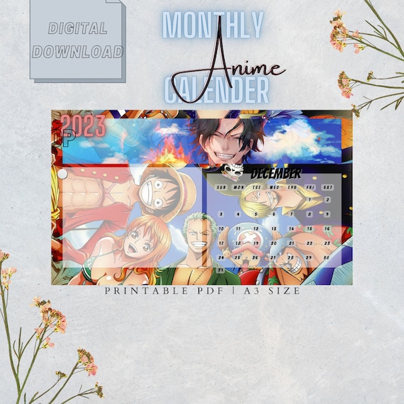 Digital Calendar Anime 4 2023 Etsy