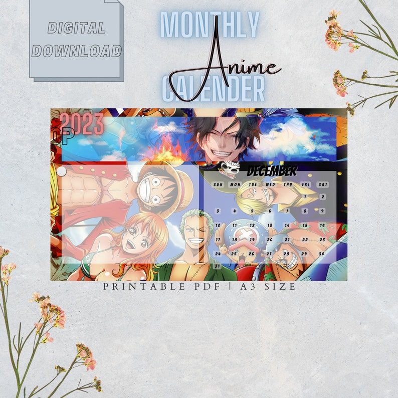 Digital Calendar Anime 4 2023 - Etsy