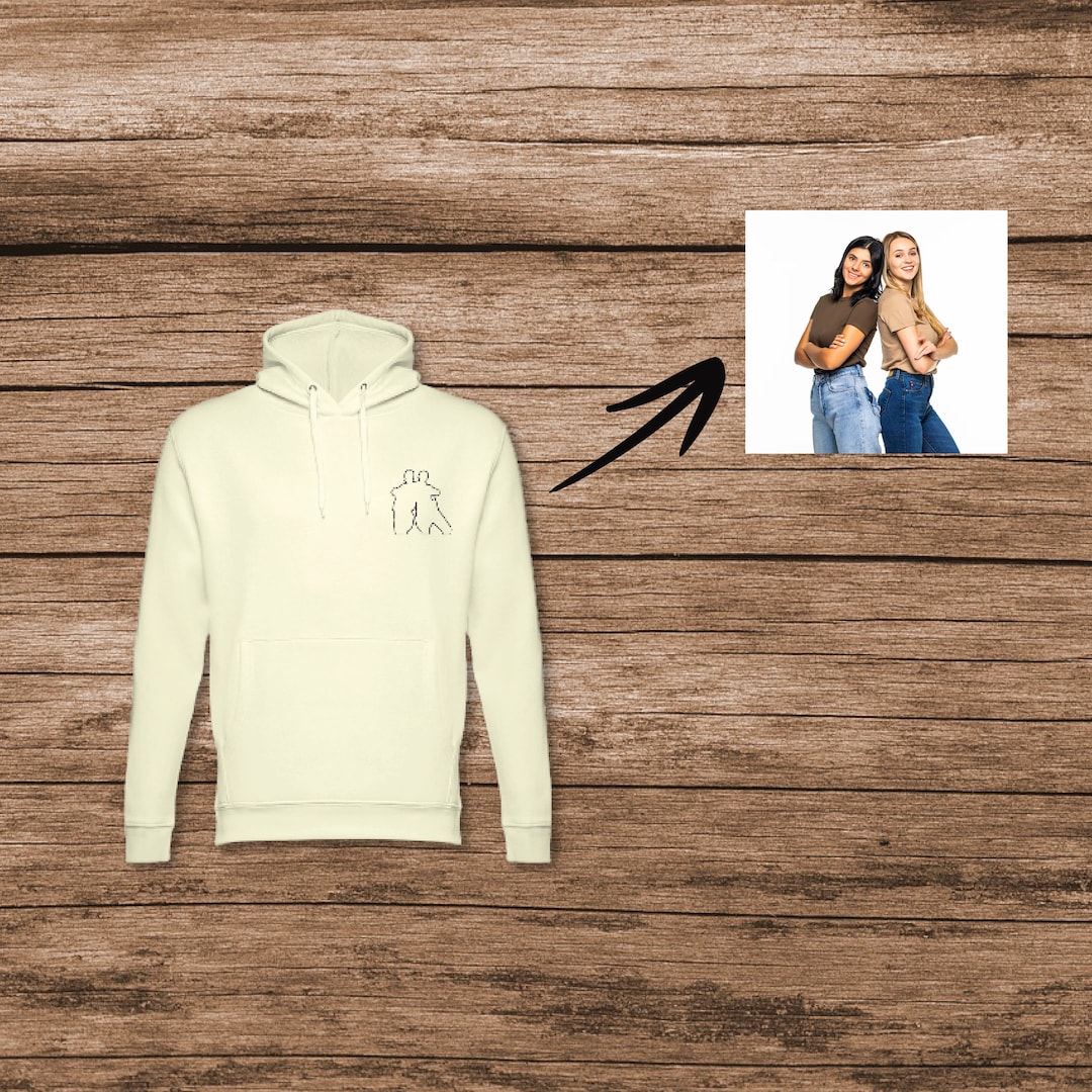 HOODIE With Illustration in LINEART Conversion of Etsy