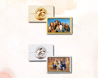 PIN rectangular personalizado con foto