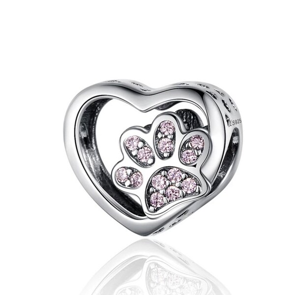 Charm for Pandora Bracelet Sterling Silver 925 Paw Print Dog Paw