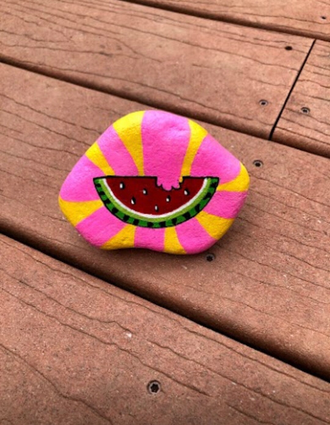 Watermelon Painted Rocks Watermelon Painted Rock - Etsy