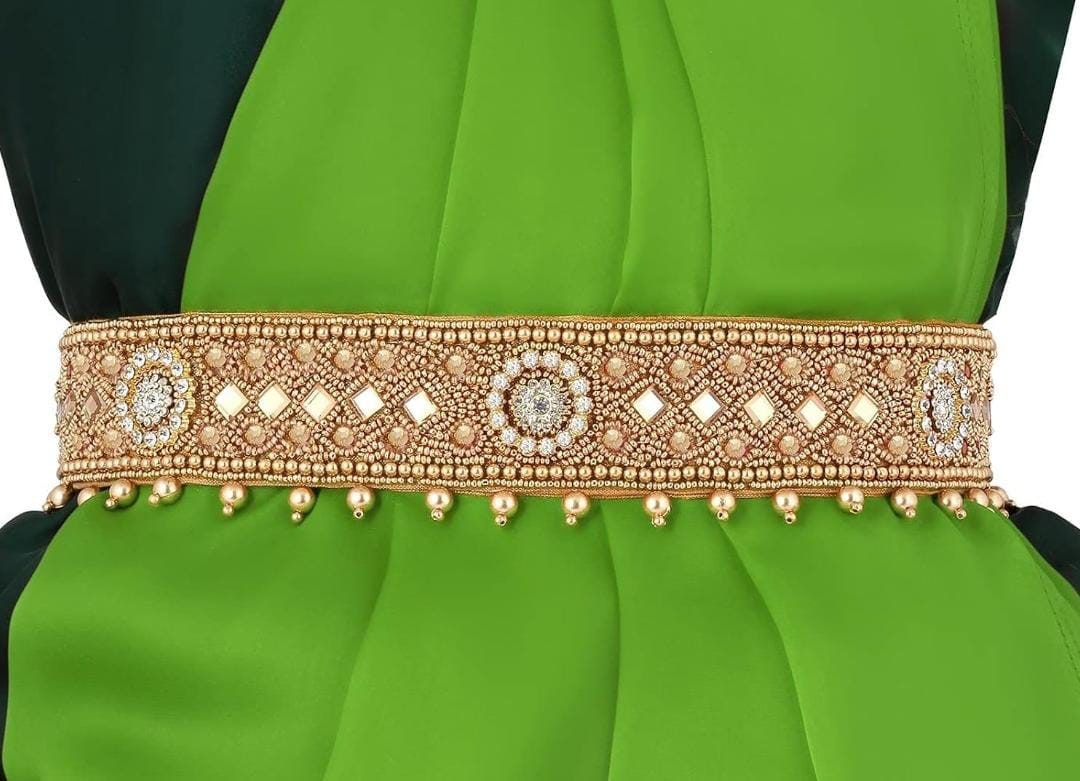 Buy Golden Adjustable Saree Belt + Free Silver Color Belt (WB1