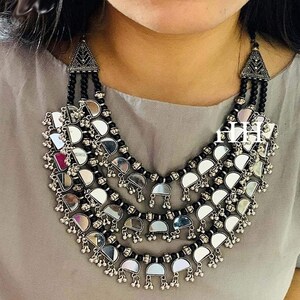 Mirror Necklace / Oxidised Choker / Necklace / Choker Necklace for Women/ Kundan Choker / Vintage / Bollywood Jewelry/ Indian Jewelry/ Gifts