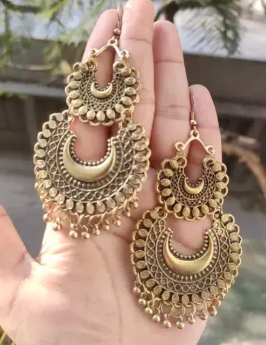 Indian Earrings Tikka and Earrings Set Indian Jewelry Indian Jewell   HandTstudio
