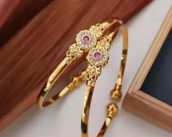 Rajwadi Polki Openable Rajasthani Bracelet Set / Hand Accessories / Punjabi Bangles / Bridal Bangles / Bracelet Set /Indian Bangles/ Chudiya