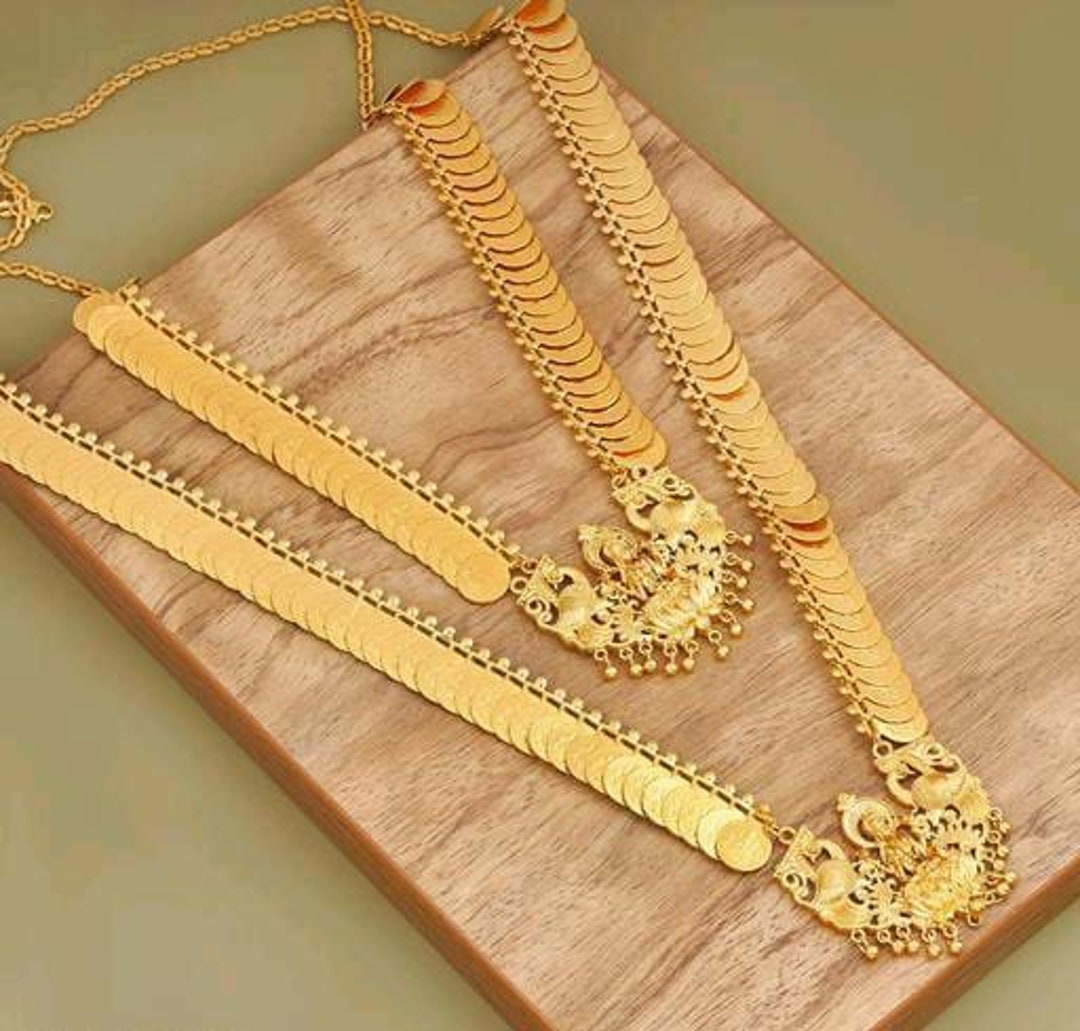 Laxmi Coin Necklace Set Kasulaperu Long Haram Traditional Etsy