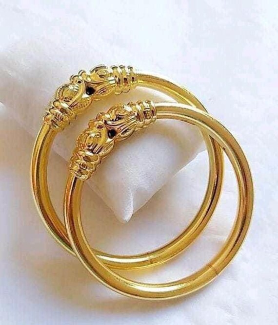 Antique Copper Gold Finish Rajwadi Bangles For Women Gold Plated Bangles Gold Kada Kadali Hand Accessories Body Jewelry Handmade Item