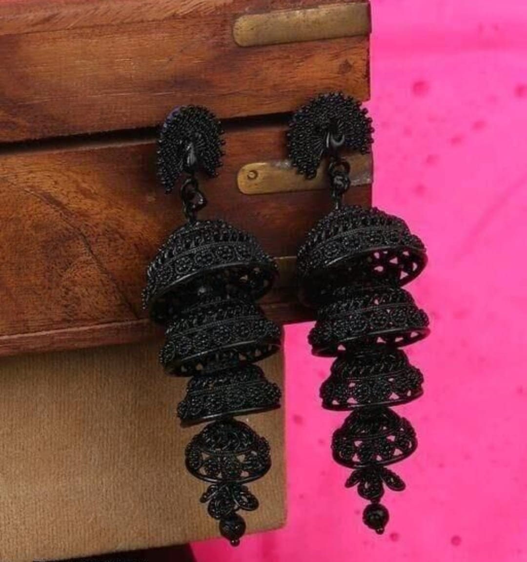 Long Black Earrings for girls and women.