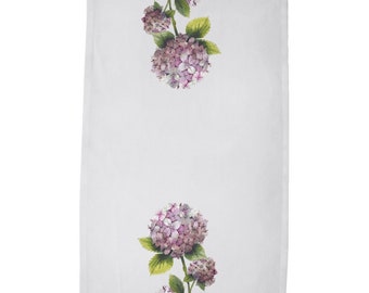 Hydrangea Tea Towel | Housewarming Gift | Floral Kitchen Towel | Farmhouse Kitchen | Wedding Gift | Botanical Tea Towel | Kitchen Hand Towel