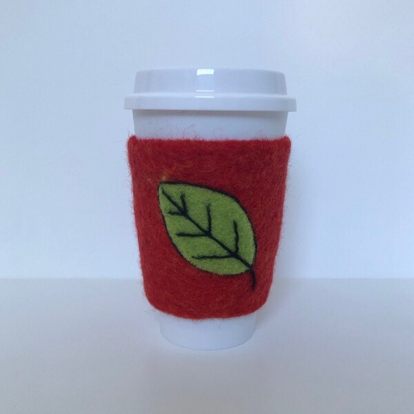 Felted Wool Coffee Cozy with Reusable Tumbler, Coffee Sleeve, Teacher Gift, Coffee or Tea Lover Gift, Coozie