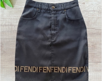 Vintage FENDI Zucca Monogram Mini Skirt Sz 28 - Etsy