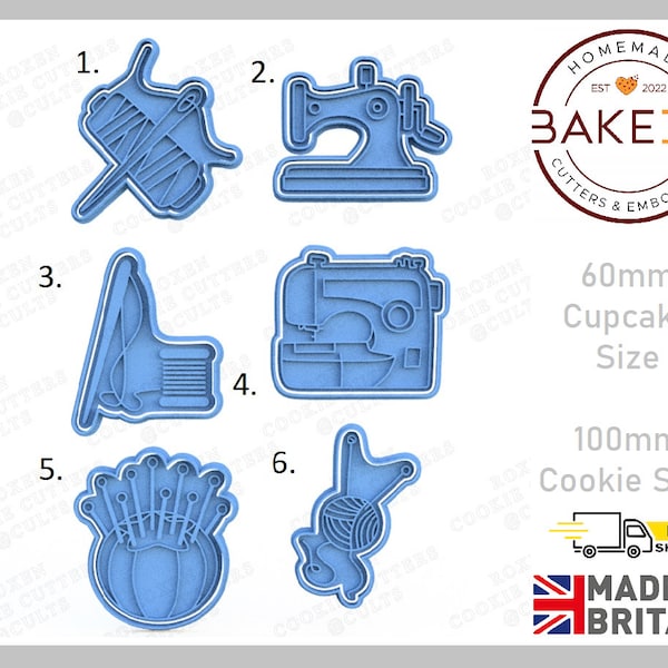 Sewing Cookie Cutters and Stamps | Sewing Cup Cakes | Sewing Fondant Cutters | Sewing Baking Stamps