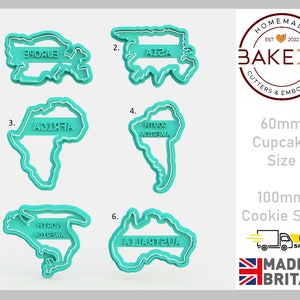Continents Cookie Cutters
