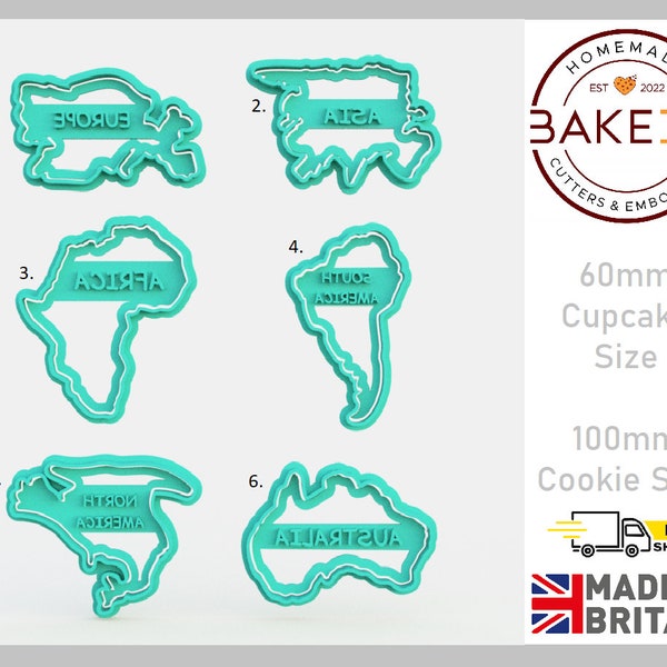 Continents Cookie Cutters