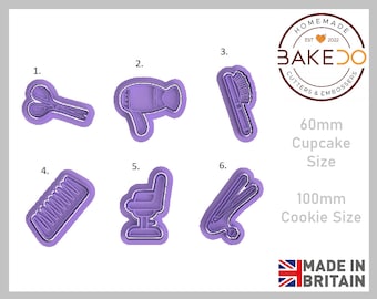 Hair dresser Cookie Cutters and Stamps | BakeDO