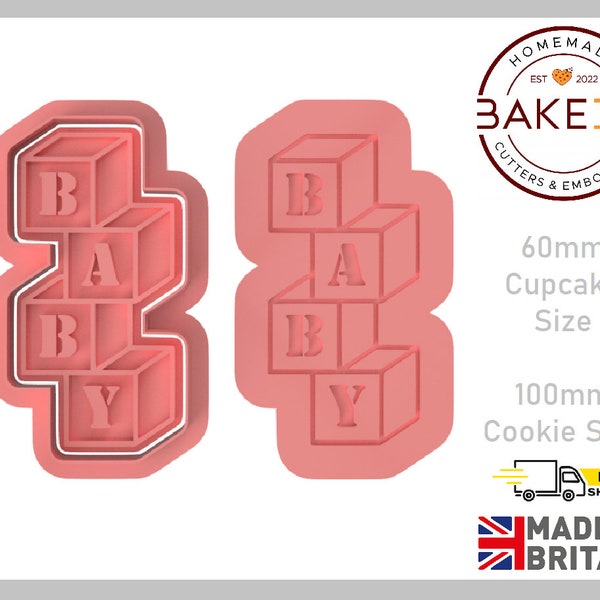 Baby Blocks Cookie Cutter + Stamp | BakeDO