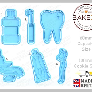 Zahnarzt Cookie Cutter, Zahn, Zähne, Zahnbürste, Zahnpasta
