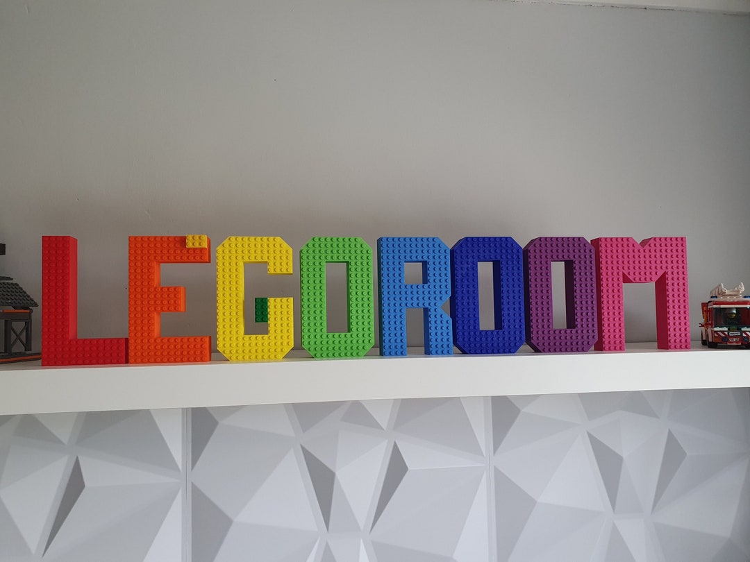 Customizable Building Blocks Name Wall Art Wall Bedroom Etsy