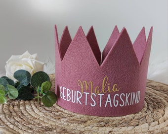 Krone aus Filz personalisiert Party Geburtstagskrone größenverstellbar