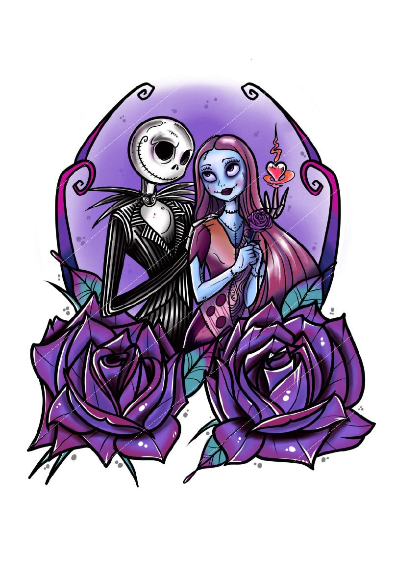 Jack and Sally in Heart SVG Couple Jack and Sally SVG the Etsy Australia