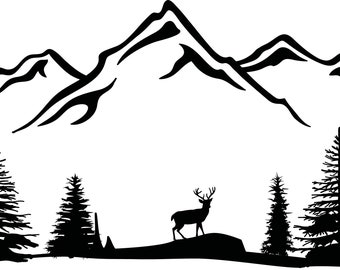 Berge SVG, PNG, EPS. Bäume svg. Wald geschnitten Datei. Berg svg Clipart. Silhouette svg Schnittdatei. Outdoor svg. Reise svg. Landschaftsbild