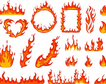 Fire Flame SVG, Fire Svg, DXF, Fire Flames, Svg-bundel, Fire Ball, Cricut, silhouet, Fire Clipart, EPS, Commercieel gebruik, Instant download_CF272