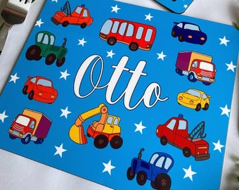 Personalised Children's Vehicles Placemats