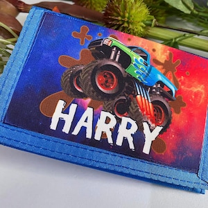 Kinder personalisierte Monstertruck Geldbörsen