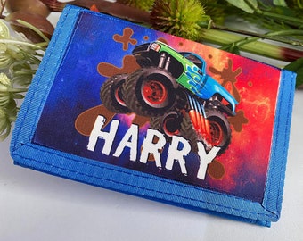 Children's Personalised Monster Truck Wallets