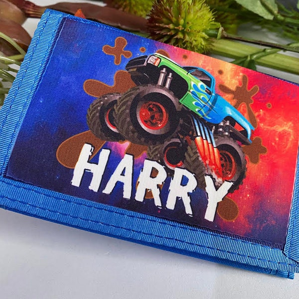 Children's Personalised Monster Truck Wallets