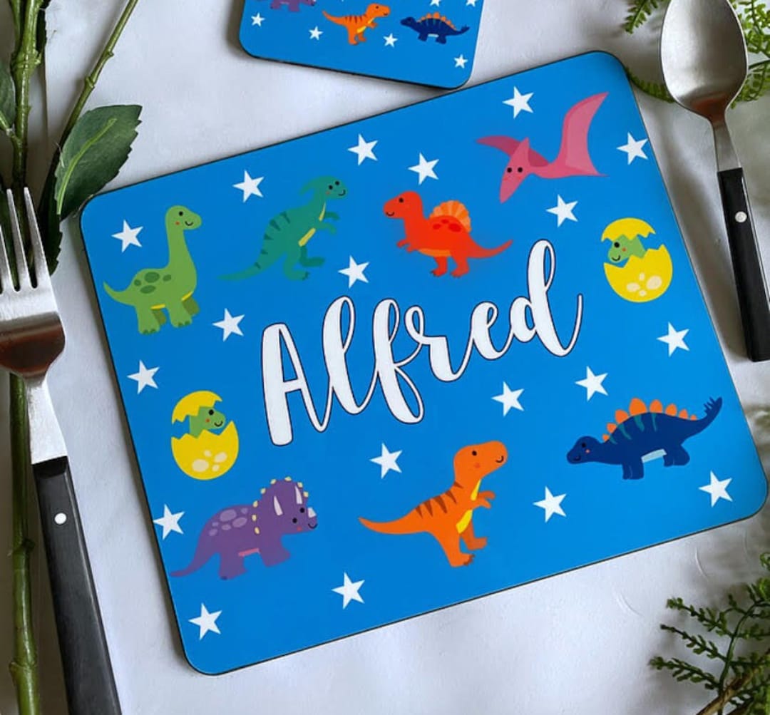 Personalised Children's Dinosaur Placemats - Etsy UK