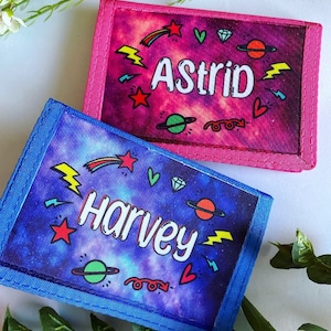 Personalisierte Galaxie-Geldbörsen für Kinder